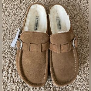 Birkenstock Buckley Shearling Suede Leather Clogs EU 38